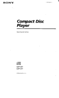 Sony CDP-261 - Owners Manual 